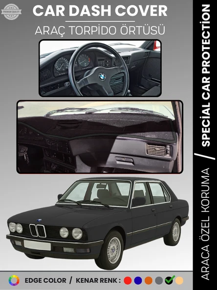 BMW E28 5 SERİSİ (1981-1988) Torpido Örtüsü Ön Göğüs Koruma Torpido Koruma Tam Uyum Çatlamayı Önler ürün görseli 1