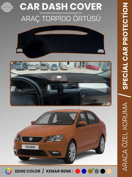 SEAT TOLEDO (2013-2017) Torpido Örtüsü Ön Göğüs Halı Torpido Koruma Birebir Uyum Kaymaz UV Koruma ürün görseli 1