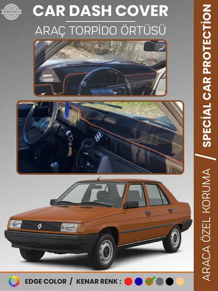 RENAULT 9 BROADWAY Torpido Örtüsü Ön Göğüs Koruma Araca Özel Çatlamayı Önler Kaymaz Kolay Montaj ürün görseli 1