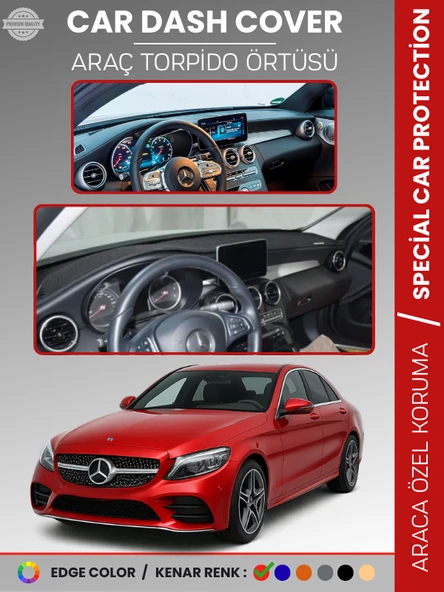 MERCEDES C-CLASS W205 (2014-2020) Torpido Örtüsü Premium Kalite Torpido Koruma Özel Kesim UV Koruma ürün görseli 1