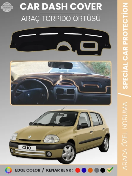 RENAULT CLIO 2 AIRBAGSIZ (2001-2012) Torpido Örtüsü Ön Göğüs Koruma Torpido Koruma Araca Özel ürün görseli 1