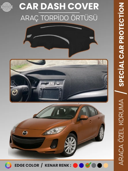 MAZDA 3 (2009-2013) Torpido Örtüsü Panel Halısı Koruma Torpido Koruma Araca Özel Kaymaz Kolay Montaj ürün görseli 1