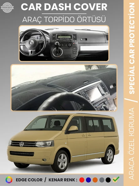 VOLKSWAGEN TRANSPORTER T5 (2003-2016) Torpido Örtüsü Ön Göğüs Koruma Torpido Koruma Tam Uyum ürün görseli 1