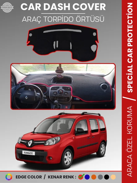 RENAULT KANGOO (2009-2019) Torpido Örtüsü Ön Göğüs Koruma Torpido Koruma Araca Özel Tam Uyum Kaymaz ürün görseli 1