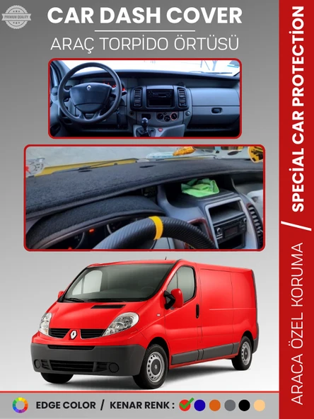RENAULT TRAFIC 2 (2001-2014) Torpido Örtüsü Ön Göğüs Koruma Torpido Koruma Tam Uyum Çatlamayı Önler ürün görseli 1