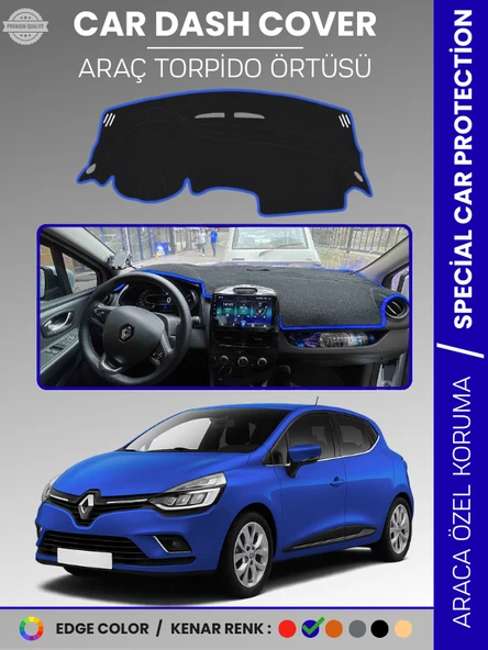 RENAULT CLİO 4 (2012-2020) Torpido Örtüsü Ön Göğüs Koruma Torpido Koruma Birebir Uyum Kaymaz ürün görseli 1