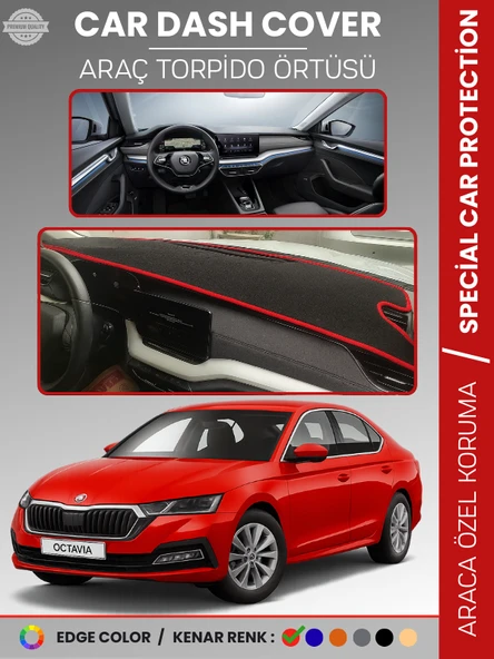 SKODA OCTAVIA A8 (2020-2024) Torpido Örtüsü Ön Göğüs Halı Torpido Koruma Tam Uyum Kaymaz UV Koruma ürün görseli 1