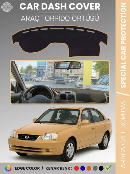 HYUNDAİ ACCENT ADMİRE-MİLENİUM (2000-2005) Torpido Örtüsü Kaymaz Tam Uyum Çatlamayı Önler ürün görseli 1