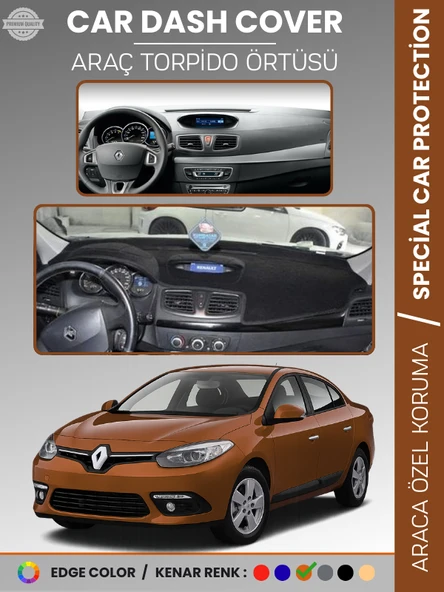 RENAULT FLUENCE NAVİGASYONSUZ KÜÇÜK EKRANLI (2009-2013) Torpido Örtüsü Göğüs Koruma ürün görseli 1