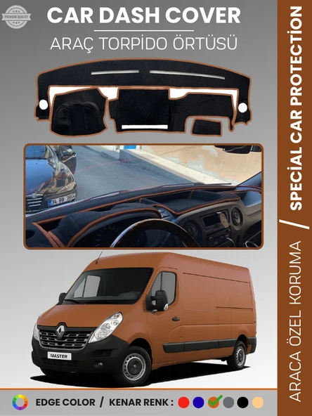 RENAULT MASTER 3 (2010-2021) Torpido Örtüsü Ön Göğüs Koruma Torpido Koruma Araca Özel Tam Uyum ürün görseli 1
