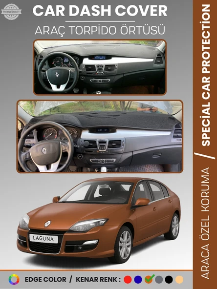 RENAULT LAGUNA 3 (2008-2015) Torpido Örtüsü Ön Göğüs Koruma Torpido Koruma Araca Özel Tam Uyum ürün görseli 1