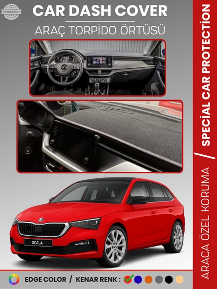 SKODA SCALA (2019-2024) Torpido Örtüsü Ön Göğüs Halı Torpido Koruma Tam Uyum Kaymaz UV Koruma ürün görseli 1
