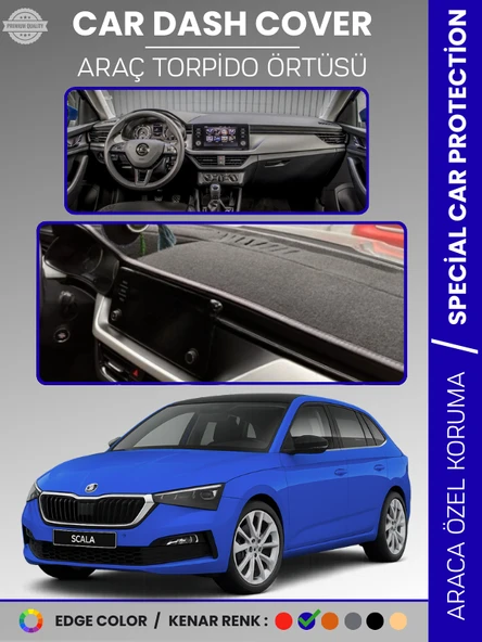 SKODA SCALA (2019-2024) Torpido Örtüsü Ön Göğüs Halı Torpido Koruma Tam Uyum Kaymaz UV Koruma ürün görseli 1