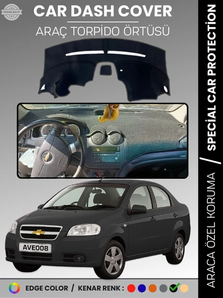 CHEVROLET AVEO (2006-2011) Torpido Örtüsü Ön Göğüs Torpido Koruma Tam Uyum Kaymaz Hızlı Montaj ürün görseli 1