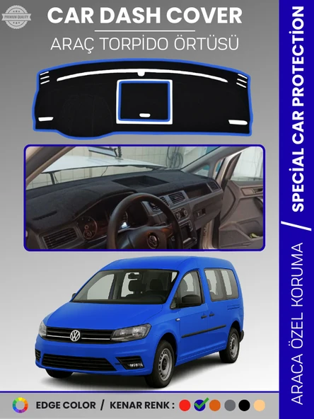 VOLKSWAGEN CADDY (2015-2021) Torpido Örtüsü Ön Göğüs Koruma Torpido Koruma Tam Uyum Çatlamayı Önler ürün görseli 1