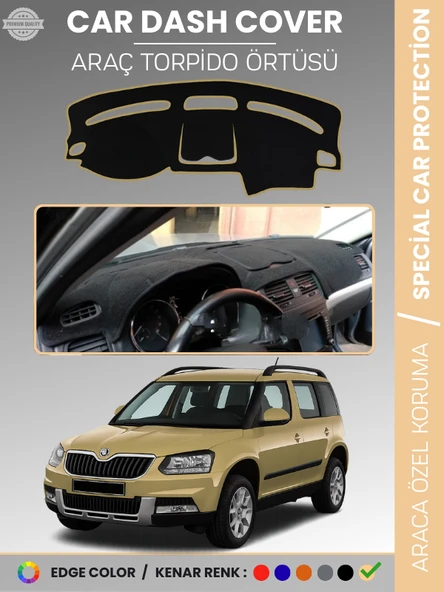 SKODA YETI (2009-2017) Torpido Örtüsü Ön Göğüs Halı Torpido Koruma Tam Uyum Kaymaz UV Koruma ürün görseli 1