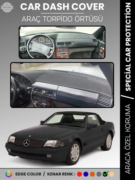 MERCEDES SL R129 (1989-2001) Torpido Örtüsü Premium Kalite Torpido Koruma Özel Kesim UV Koruma ürün görseli 1