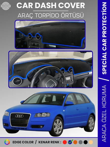 AUDI A3 (2004-2008) Torpido Örtüsü Ön Göğüs Koruma Torpido Koruma Araca Özel Kaymaz Kolay Montaj ürün görseli 1