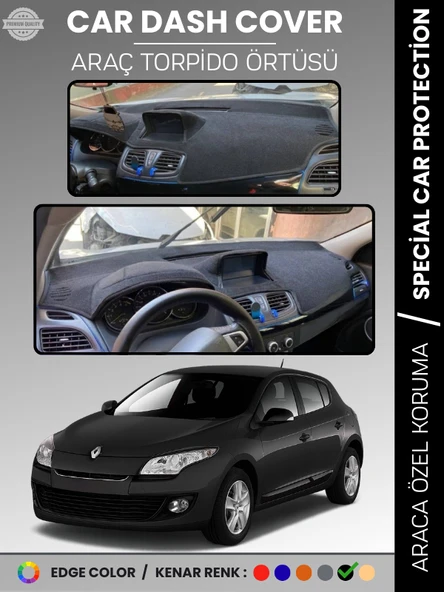 RENAULT MEGANE 3 NAVİGASYONLU BUYUK EKRANLI (2008-2015)  Torpido Örtüsü Ön Göğüs Torpido Koruma ürün görseli 1