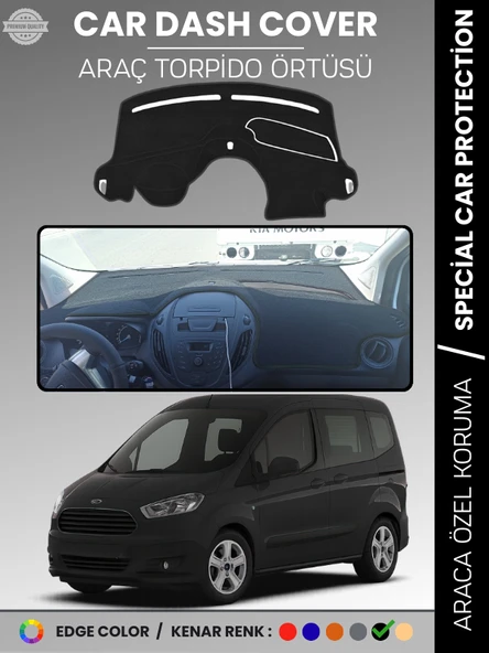 FORD COURİER (2013-2020) EKRANSIZ Torpido Örtüsü Panel Koruma Tam Uyum Çatlamayı Önler Kolay Montaj ürün görseli 1