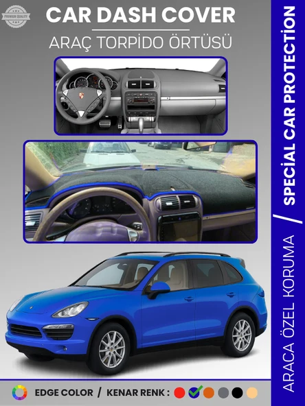 PORSCHE CAYENNE (2002-2010) Torpido Örtüsü Ön Göğüs Koruma Torpido Koruma Tam Uyum Kaymaz ürün görseli 1