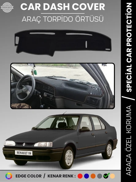 RENAULT 19 Torpido Örtüsü Ön Göğüs Koruma Torpido Koruma Araca Özel Tam Uyum Kaymaz Kolay Montaj ürün görseli 1