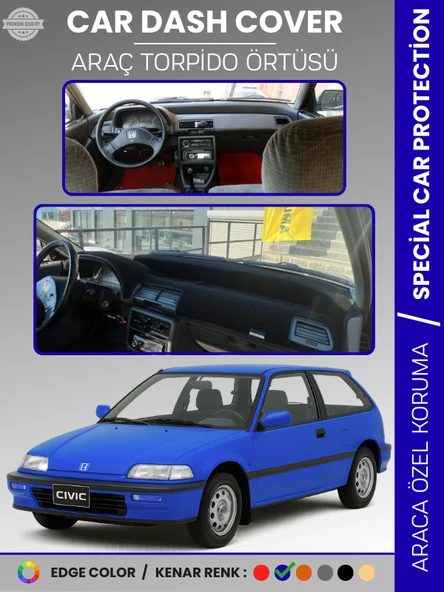 HONDA CIVIC EF (1988-1991) Torpido Örtüsü Torpido Koruma Tam Uyum Çatlamayı Önler Kolay Montaj ürün görseli 1