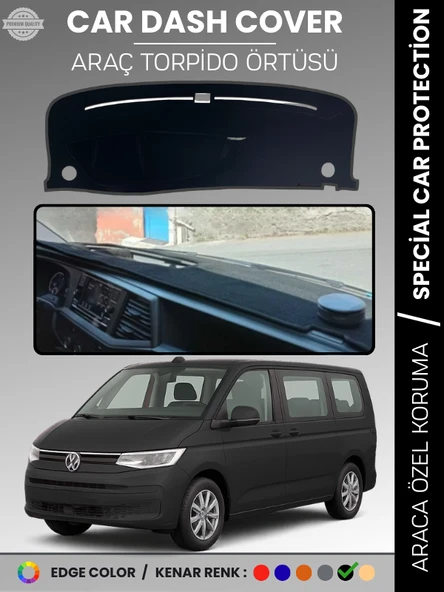 VOLKSWAGEN TRANSPORTER T7 (2021+) Torpido Örtüsü Ön Göğüs Koruma Torpido Koruma Tam Uyum UV Koruma ürün görseli 1