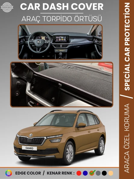 SKODA KAMIQ (2019-2024) Torpido Örtüsü Ön Göğüs Halı Torpido Koruma Birebir Uyum Kaymaz UV Koruma ürün görseli 1