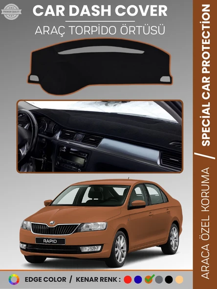 SKODA RAPİD (2013-2017) Torpido Örtüsü Ön Göğüs Halı Torpido Koruma Tam Uyum Kaymaz UV Koruma ürün görseli 1
