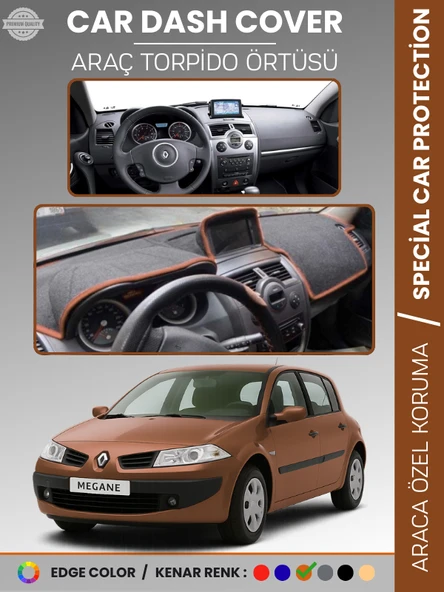 RENAULT MEGANE 2 NAVİGASYONLU BÜYÜK EKRAN (2003-2009) Torpido Örtüsü Ön Göğüs Halı Torpido Koruma ürün görseli 1