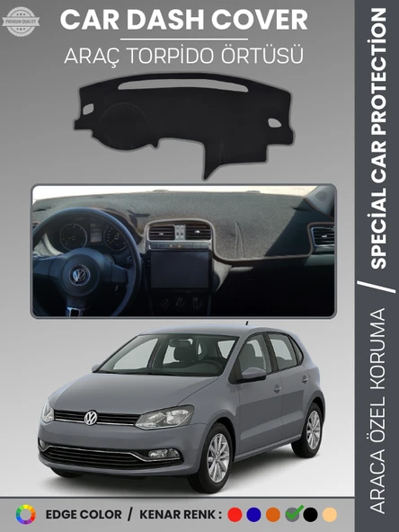 VOLKSWAGEN POLO (2009-2019) Torpido Örtüsü Ön Göğüs Koruma Torpido Koruma Tam Uyum Kaymaz Özel Kesim ürün görseli 1
