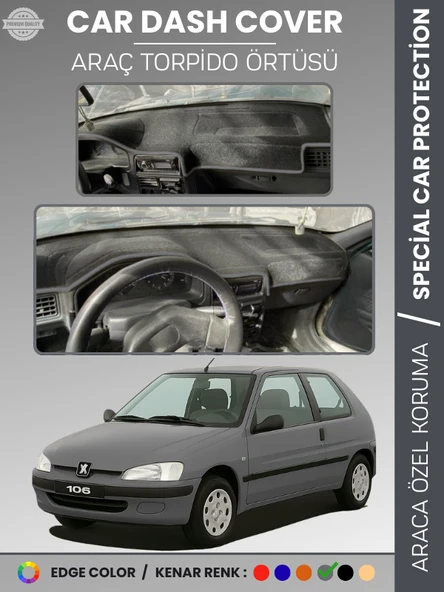 PEUGEOT 106 (1991-2003) Torpido Örtüsü Ön Göğüs Torpido Koruma Birebir Uyum Kaymaz Özel Kesim ürün görseli 1