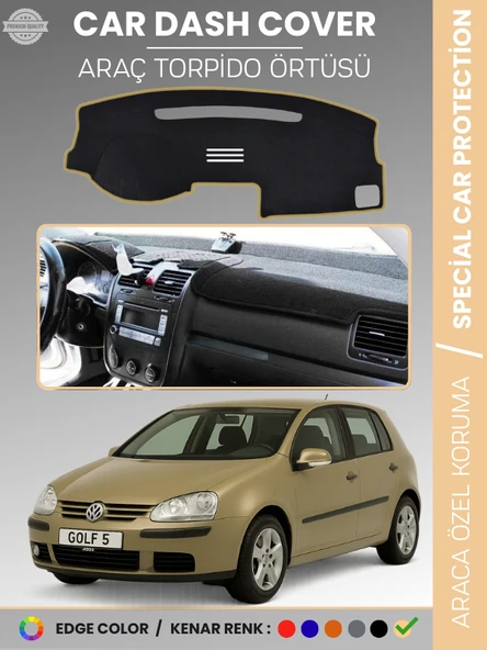 VOLKSWAGEN GOLF 5 (2003-2009) Torpido Örtüsü Ön Göğüs Tam Uyum Çatlamayı Önler ürün görseli 1