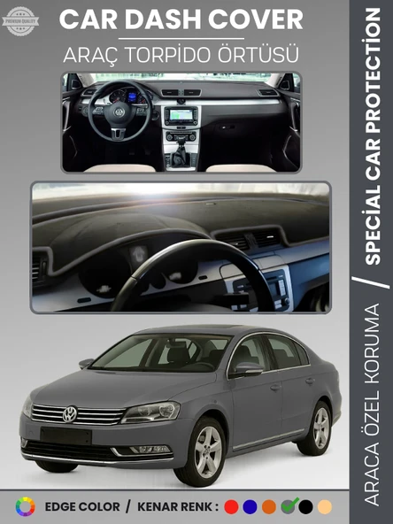 VOLKSWAGEN PASSAT B7 (2010-2015) Torpido Örtüsü Ön Göğüs Koruma Torpido Koruma Tam Uyum UV Koruma ürün görseli 1