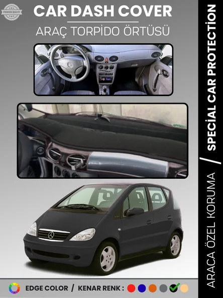 MERCEDES A CLASS W168 (1997-2004) Torpido Örtüsü Premium Kalite Torpido Koruma Özel Kesim UV Koruma ürün görseli 1