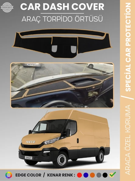 IVECO DAILY (2014-2019) Torpido Örtüsü Panel Torpido Koruma Araca Özel Tam Uyum Kaymaz Kolay Montaj ürün görseli 1