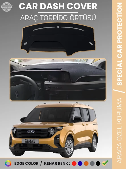 FORD COURİER (2023+) Torpido Örtüsü Ön Panel Torpido Koruma Tam Uyum Çatlamayı Önler Kolay Montaj ürün görseli 1