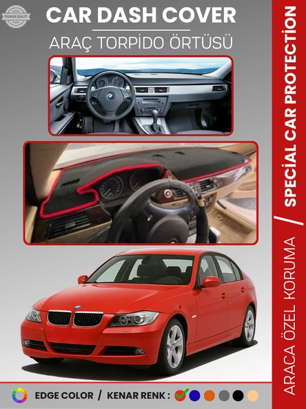 Bmw E90 (2006-2010) Torpido Örtüsü Ön Göğüs Koruma Torpido Koruma Araca Özel Kaymaz Kolay Montaj ürün görseli 1