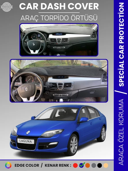 RENAULT LAGUNA 3 (2008-2015) Torpido Örtüsü Ön Göğüs Koruma Torpido Koruma Araca Özel Tam Uyum ürün görseli 1