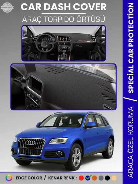 AUDİ Q5 (2008-2017) Torpido Örtüsü Ön Göğüs Koruma Torpido Koruma Araca Özel Kaymaz Kolay Montaj ürün görseli 1