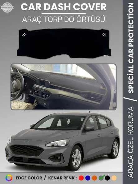 FORD FOCUS 4 (2017-2021) Torpido Örtüsü Ön Göğüs Torpido Koruma Tam Uyum Kaymaz Kolay Montaj ürün görseli 1
