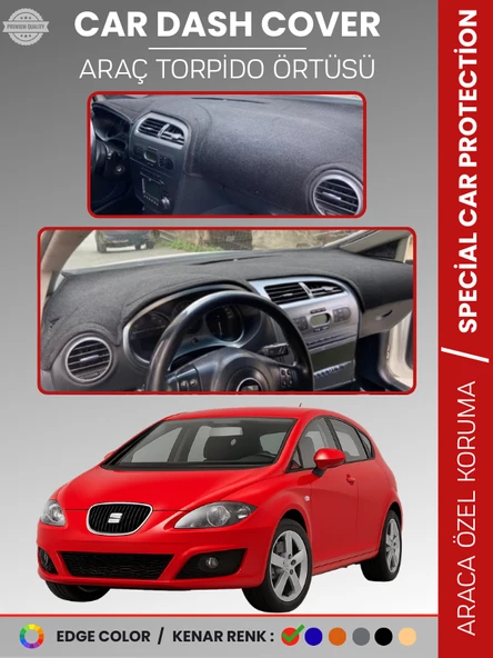 SEAT LEON (2005-2012) Torpido Örtüsü Ön Göğüs Halı Torpido Koruma Birebir Uyum Kaymaz UV Koruma ürün görseli 1