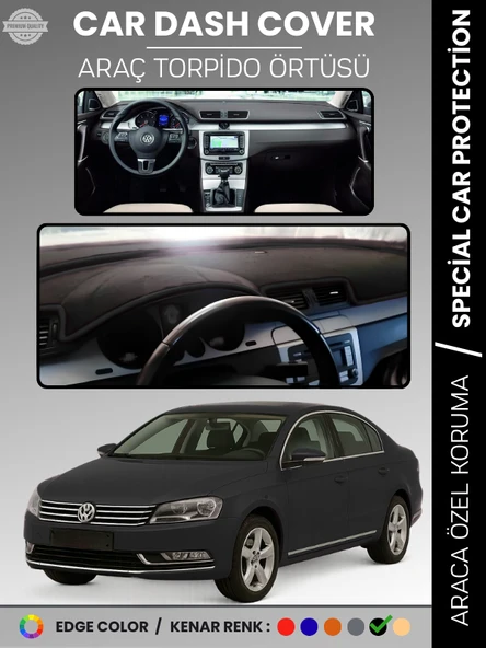 VOLKSWAGEN PASSAT B7 (2010-2015) Torpido Örtüsü Ön Göğüs Koruma Torpido Koruma Tam Uyum UV Koruma ürün görseli 1