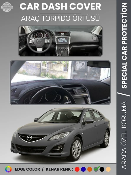 MAZDA 6 (2007-2013) Torpido Örtüsü Panel Halısı Koruma Torpido Koruma Araca Özel Kaymaz Kolay Montaj ürün görseli 1