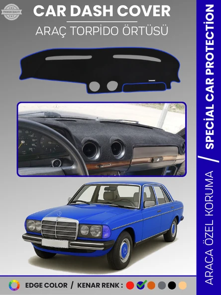 MERCEDES E SERİSİ W123 (1976-1985) Torpido Örtüsü Premium Kalite Torpido Koruma Özel Kesim UV Koruma ürün görseli 1