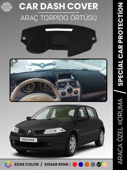 RENAULT MEGANE 2 NAVİGASYONSUZ (2003-2009) Torpido Örtüsü Ön Göğüs Halı Torpido Koruma  Araca Özel ürün görseli 1