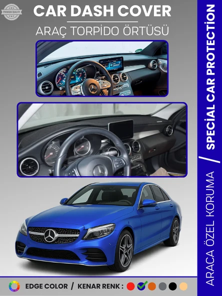 MERCEDES C-CLASS W205 (2014-2020) Torpido Örtüsü Premium Kalite Torpido Koruma Özel Kesim UV Koruma ürün görseli 1