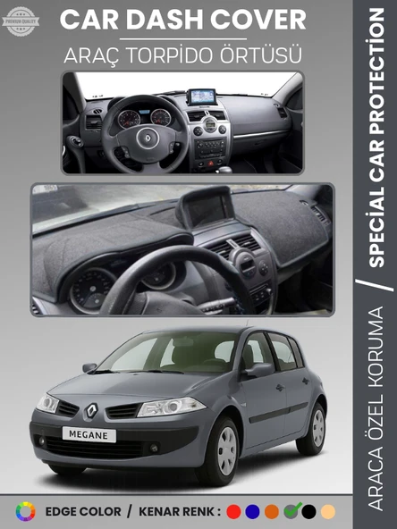 RENAULT MEGANE 2 NAVİGASYONLU BÜYÜK EKRAN (2003-2009) Torpido Örtüsü Ön Göğüs Halı Torpido Koruma ürün görseli 1