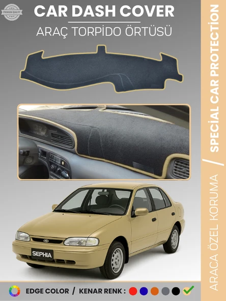 KİA SEPHİA (1995-1998) Torpido Örtüsü Ön Panel Halı Torpido Koruma Tam Uyum Araca Özel Kaymaz ürün görseli 1